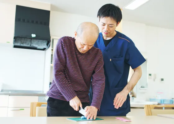 あかつき自立支援センターの生活関連動作練習